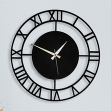 Soft Art Home Black Elegant Metal Duvar Saati - 50 x 50 cm