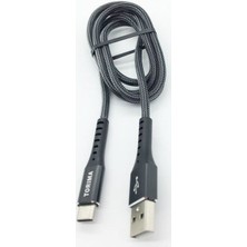 Torima Type-C 2.4A Yassi Şarj ve Data Kablosu 1 mt - Siyah