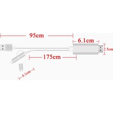 Lightning Çevirici HDMI USB-C Dönüştürücü Micro USB Çevirici 3 lü Dönüştürücü 1080P