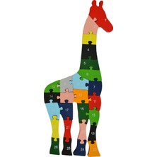 Original Buotique Ahşap  İngilizce Harfler  Rakamlar Eğitici Giraffe Sevimli Zürafa Puzzle