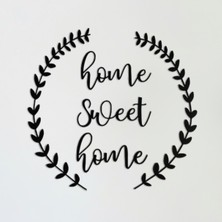 Soft Art Home Yapraklı Home Sweet Home Metal Tablo