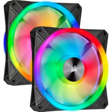 CORSAIR CO-9050100-WW İCUE QL140 RGB 140 MM DÖRT RGB RENK DÖNGÜLÜ PWM FAN, LİGHTİNG NODE CORE KONTROLCÜ İLE BİRLİKTE, 2'Lİ PAKET