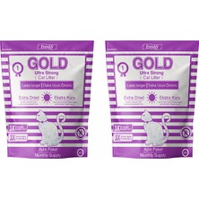 Freshy Gold Silika Kristal Kedi Kumu - 2 Aylık Set - 2 Adet Kalın Taneli 3,8 Litrelik Paket