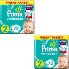 Prima Bebek Bezi 2 Beden-Numara Mini 4-8 kg 72 Li 2 Paket 144 Adet