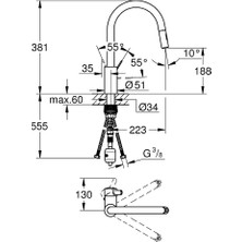 Grohe Eurocosmo Tek Kumandalı Eviye Bataryası 31481001