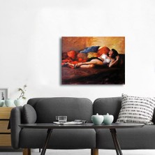 Tablosan Yağlı Boya Uzanan Kadın Kanvas Tablo