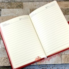 Hediye Rengi Kişiye Özel Lastikli Kırmızı Defter​ ve Kalem Seti