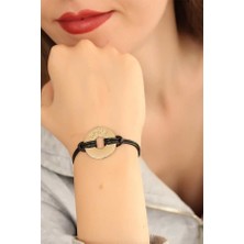 Clariss Hope (Umutlu) Siyah Deri Ipli Unisex Mood Bileklik