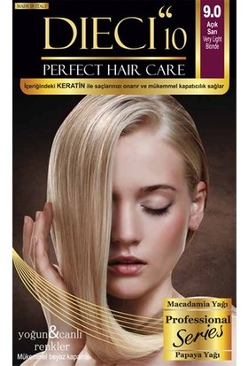 Dieci10 Perfect Kit 3 Kutu Saç Boyası Açık Sarı 9.0