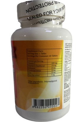 Dmp Vitamin C 1000 mg - Çinko Kara Mürver Cordyceps Ekinezya 60 Tablet C Vitamini 6 Kutu