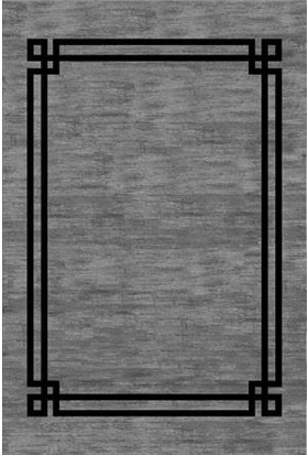 Halı Special Gri Siyah Yıkanabilir Ince Kilim - HB1210 77 x 150 cm