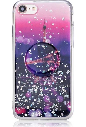 Mor Apple iPhone 7 Kılıf Pop Soketli Desenli Silikon Vale Koyu