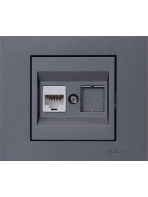 Ovivo Grano Füme Numeris Telefon Prizi Cat3 Çerçeveli