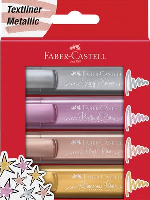 Faber-Castell Fosforlu Kalem 46 Metalik Renkler 4'lü Karton