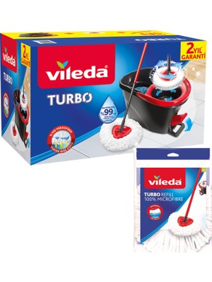 Vileda Turbo Pedallı Temizlik Seti + 1 Yedek
