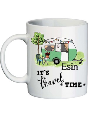 Biresimden Çekme Karavan Temalı İsimli Kupa Bardak