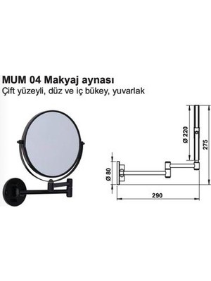 Hafele Banyo ve Makyaj Aynası Yuvarlak Siyah