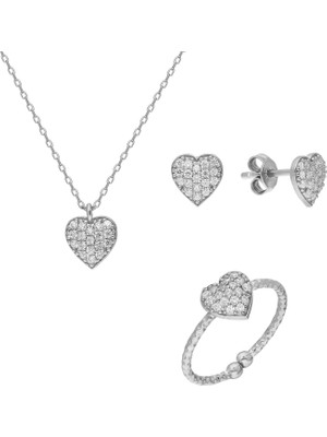 Glorria Gümüş Kalp Set