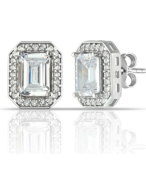 Glorria Gümüş Baget Taşlı Küpe