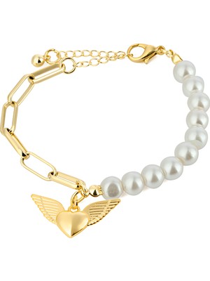 Forentina Altın Kaplama Melek Kalp Bileklik