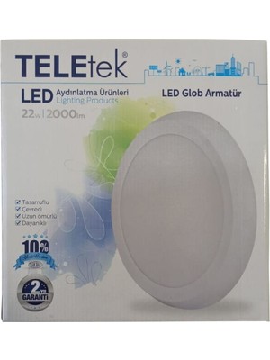 Teletek Glop LED Armatür Sarı 3000K 22 W