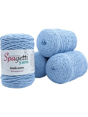 Spagettiyarn Bebe Mavi Makrome İp 4'lü Set