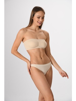 Miss Fit Pedli Straples 11072 Örme Seamless Dikişsiz Basic Kadın Bandeo Büstiyer