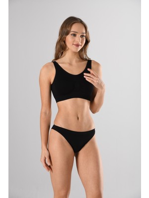 Miss Fit Kalın Askılı 11027 Sıfır Kol Pedli Örme Seamless Dikişsiz Basic Kadın Büstiyer