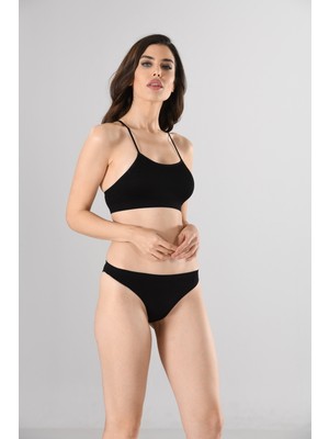 Miss Fit Çapraz Askılı 1505 Sıfır Kol Örme Seamless Dikişsiz Basic Kadın Büstiyer