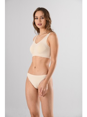 Miss Fit Kalın Askılı 11027 Sıfır Kol Pedli Örme Seamless Dikişsiz Basic Kadın Büstiyer