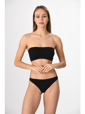 Miss Fit Pedli Straples 11072 Örme Seamless Dikişsiz Basic Kadın Bandeo Büstiyer