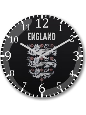 Baskı Dükkanı Vonker England  Duvar Saati Bombeli Gercek Cam