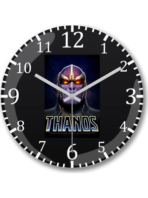 Baskı Dükkanı Thanos Marvel Duvar Saati Bombeli Gercek Cam