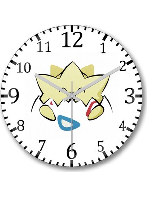 Baskı Dükkanı Togepi Duvar Saati Bombeli Gercek Cam