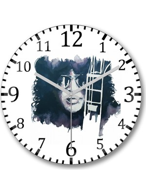 Baskı Dükkanı Slash  Guns´n Roses Duvar Saati Bombeli Gercek Cam