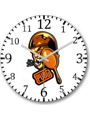 Baskı Dükkanı Serie Pubg Friigideira Duvar Saati Bombeli Gercek Cam