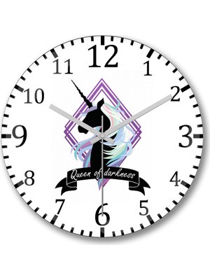 Baskı Dükkanı Queen Of Darkness Duvar Saati Bombeli Gercek Cam