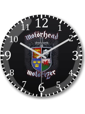 Baskı Dükkanı Motörhead  Motörizer Duvar Saati Bombeli Gercek Cam