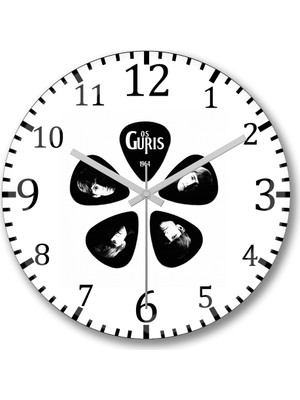 Baskı Dükkanı Os Guris Duvar Saati Bombeli Gercek Cam