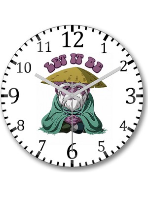 Baskı Dükkanı Let it Be Duvar Saati Bombeli Gercek Cam