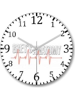 Baskı Dükkanı Grey´s Anatomy Duvar Saati Bombeli Gercek Cam