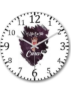 Baskı Dükkanı Jesus A Mao Que Tudo Cura Duvar Saati Bombeli Gercek Cam