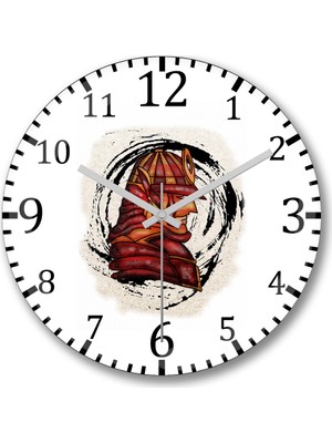 Baskı Dükkanı Estilo Samurae Duvar Saati Bombeli Gercek Cam