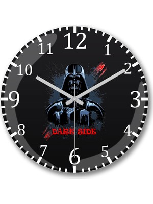 Baskı Dükkanı Darth Vader Duvar Saati Bombeli  Gercek  Cam