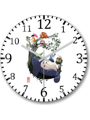 Baskı Dükkanı Deus Da Floresta Duvar Saati Bombeli Gercek Cam