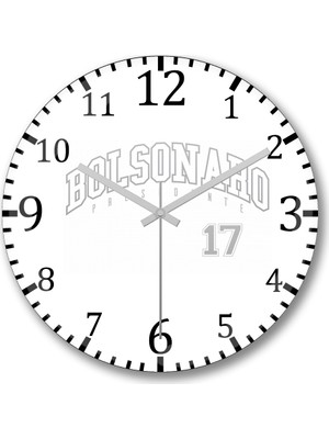 Baskı Dükkanı College Bolsonaro Duvar Saati Bombeli Gercek Cam