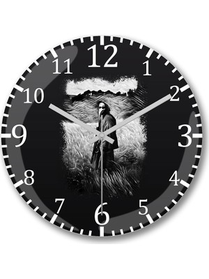 Baskı Dükkanı Creepy Plague Doctor Hermetic Duvar Saati Bombeli Gercek Cam