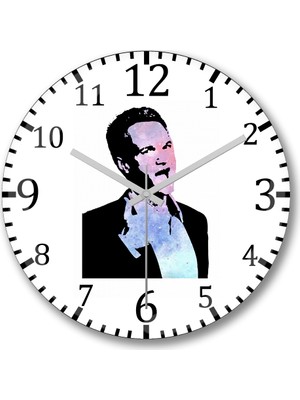 Baskı Dükkanı Barney Stinson Duvar Saati Bombeli Gercek Cam
