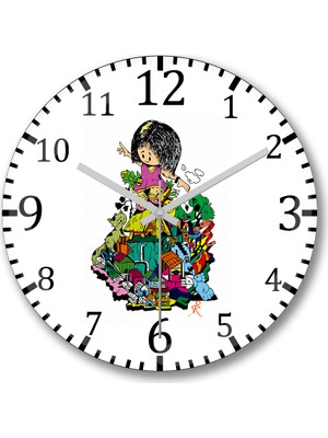 Baskı Dükkanı Brincando Na Rua Duvar Saati Bombeli Gercek Cam