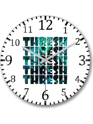Baskı Dükkanı Thresh Duvar Saati Bombeli Gercek Cam